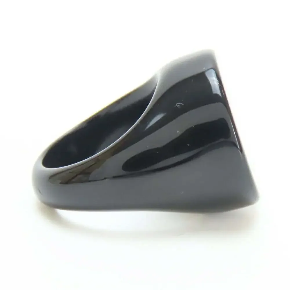 CHANEL Black Logo Ring